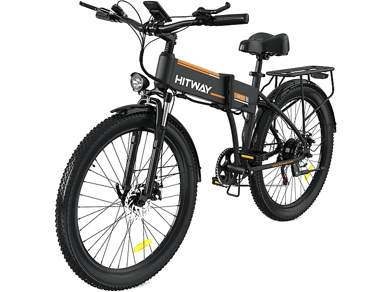 HITWAY BK12 Mountainbike (Laufradgröße: 26 Zoll, Unisex-Rad, 432, Schwarz und Orange)