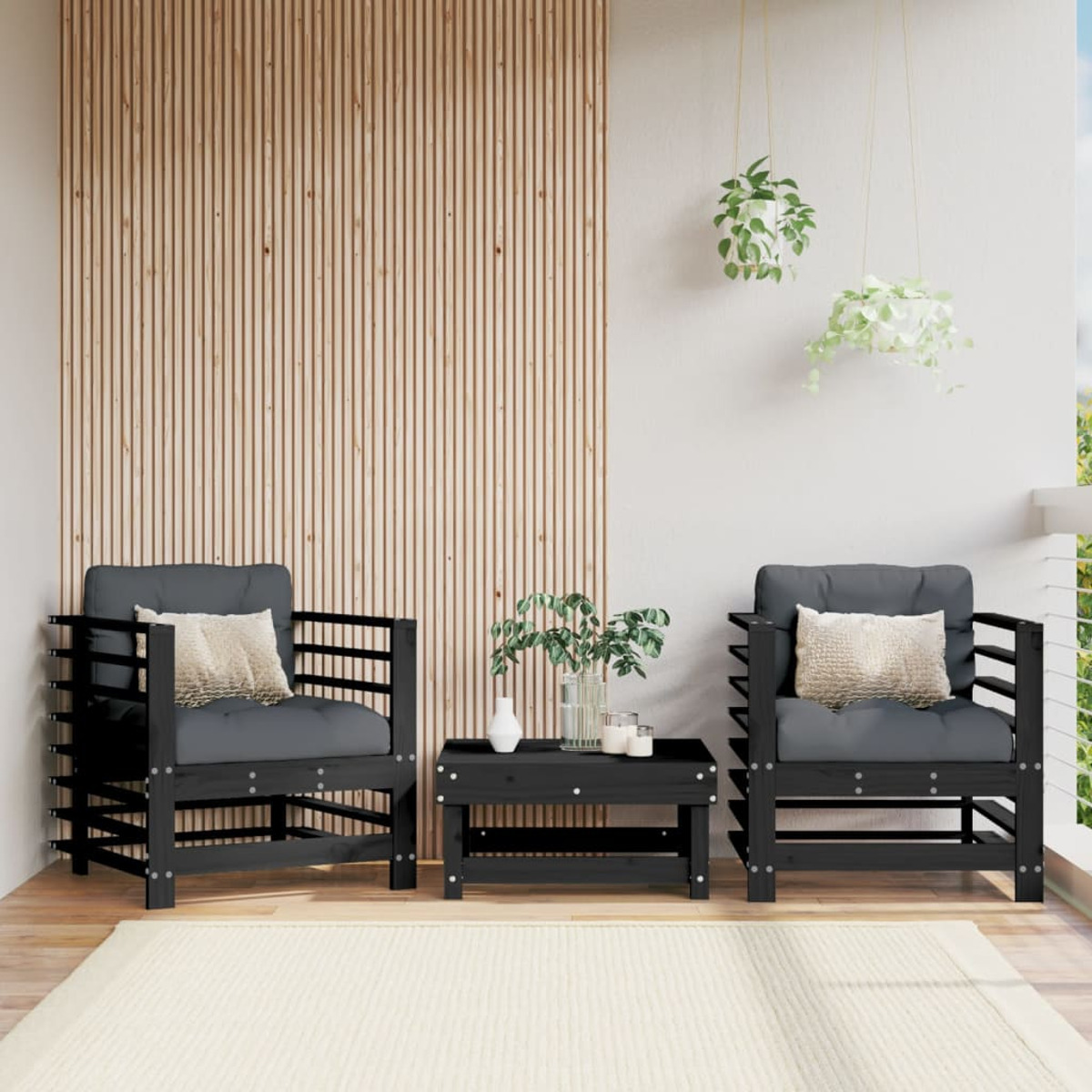 Schwarz Gartensofa, VIDAXL 825629