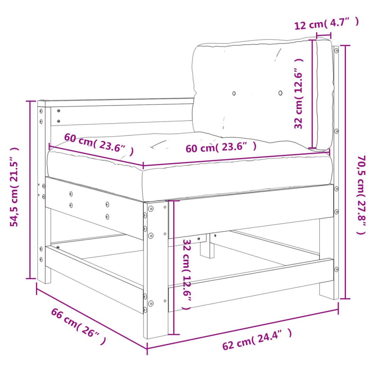 825570 Gartenstuhl, VIDAXL Weiß