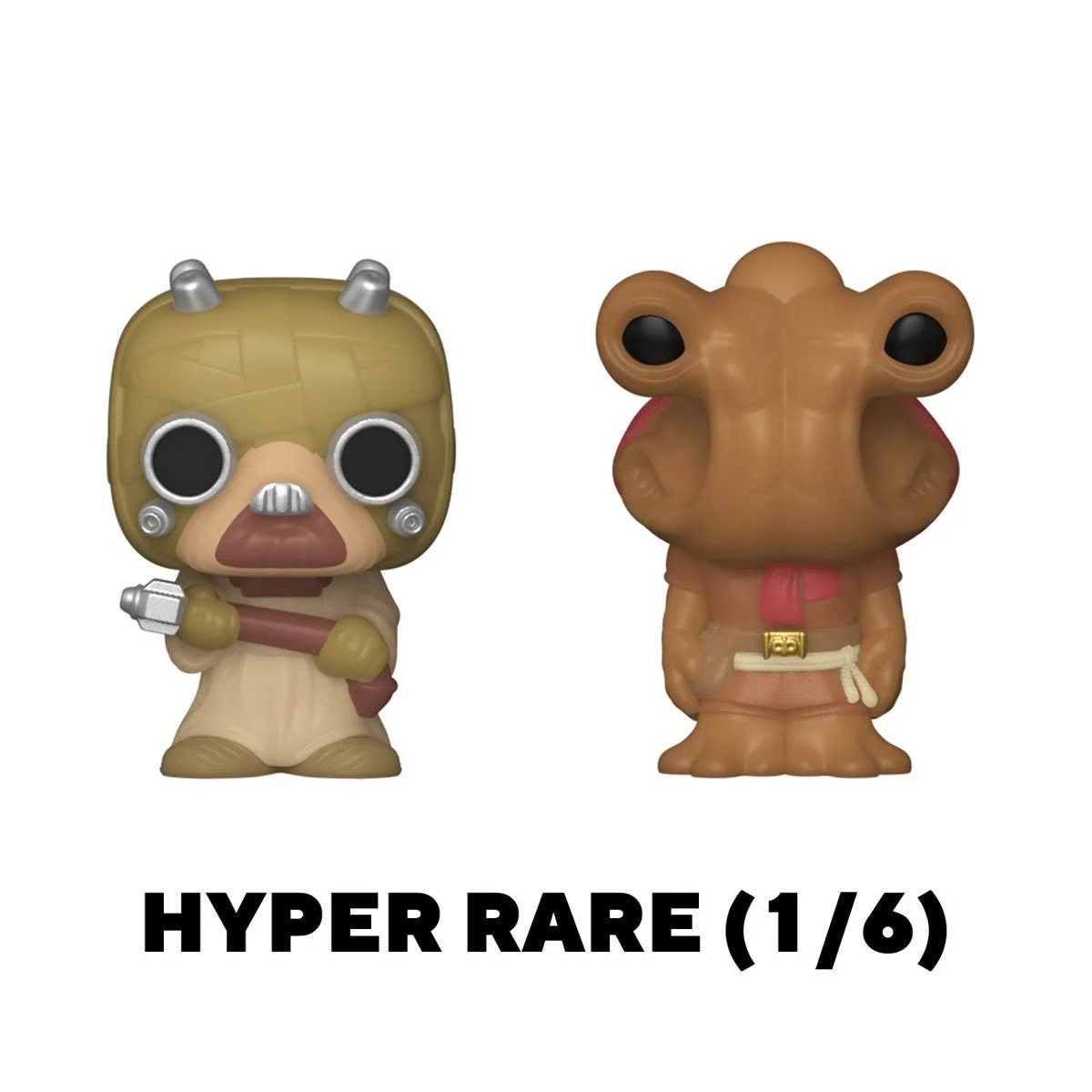 Due figure Funko Pop di Star Wars. Uno è un alieno marrone con un martello, l'altro è un alieno marrone.