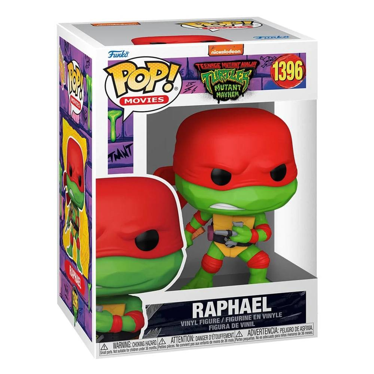 Teenage Mutant Ninja Turtles Raphael Funko Pop en caja, figura de Raphael visible.