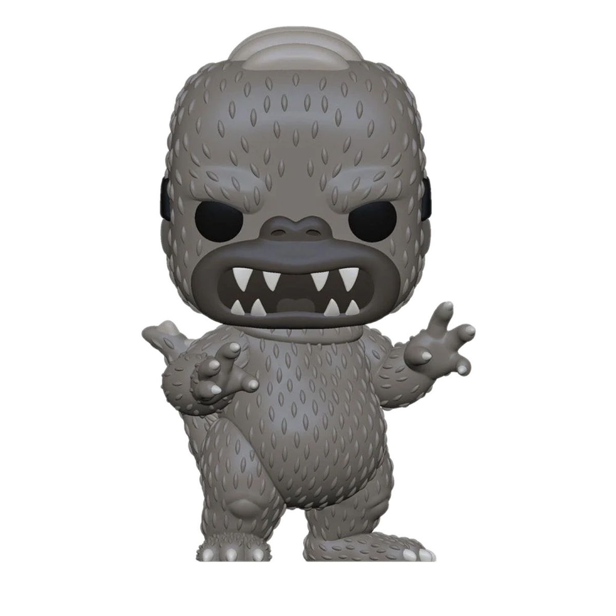 Figura Funko Pop grigia di un mostro simile a un gorilla con denti e artigli affilati.