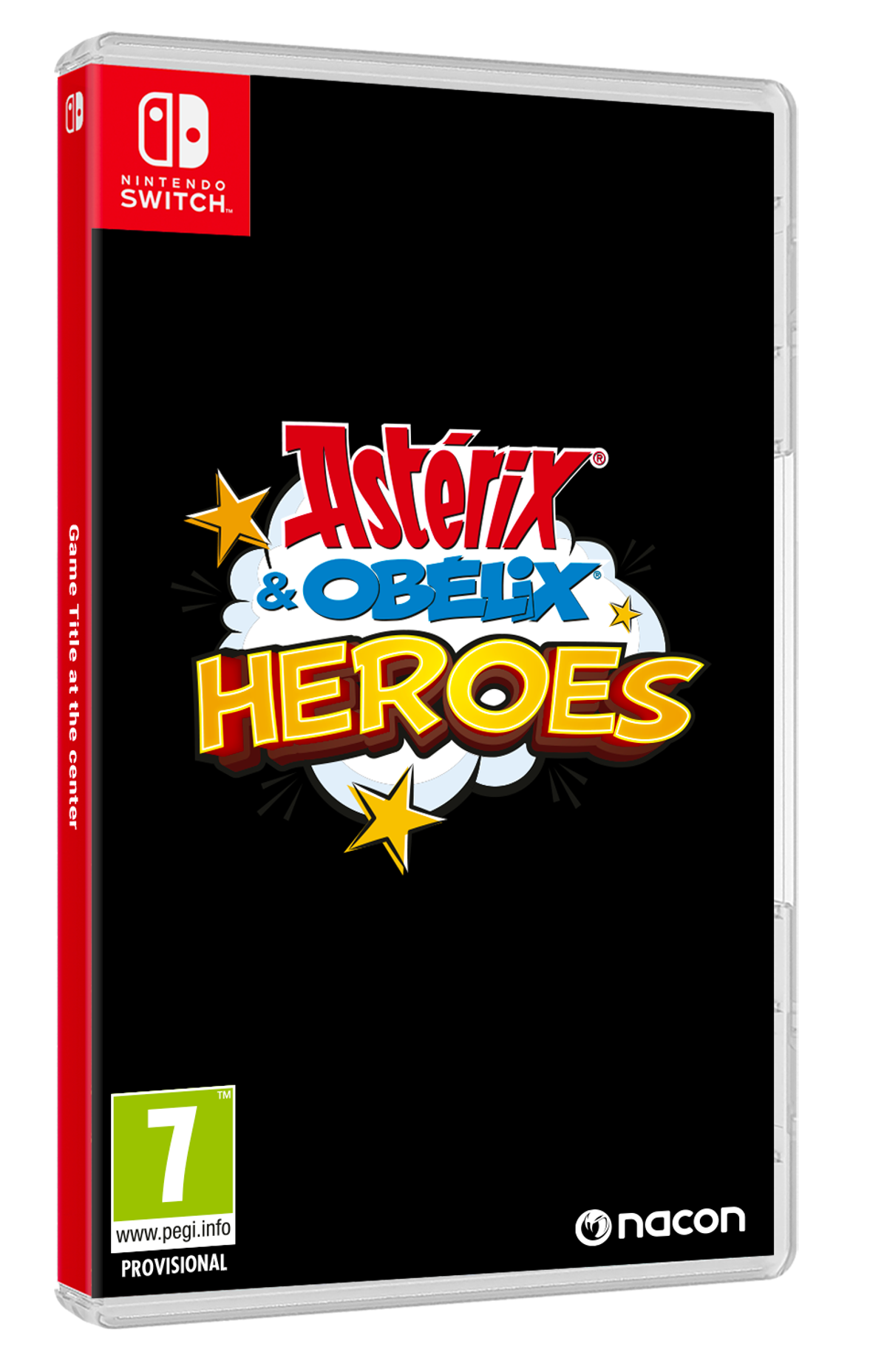 Etui na grę Nintendo Switch z tytułem Asterix & Obelix Heroes, czarne tło.