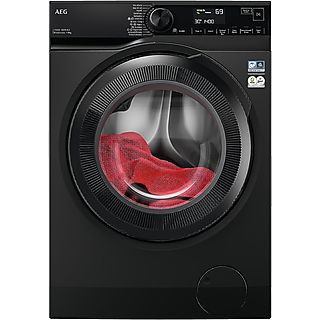 Lavadora carga frontal- AEG 914 501 536, 9 kg, 12 programas, Negro