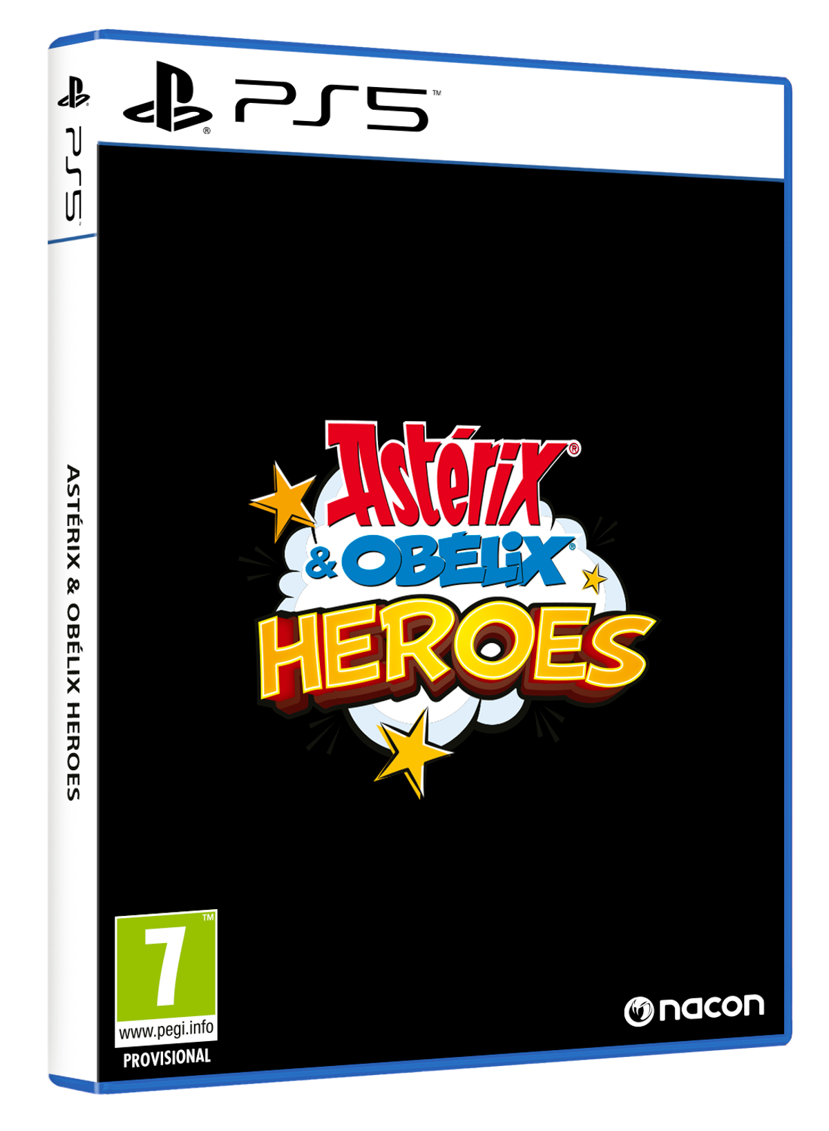 Portada del juego PS5. El juego es Asterix & Obelix Heroes. El fondo es negro.