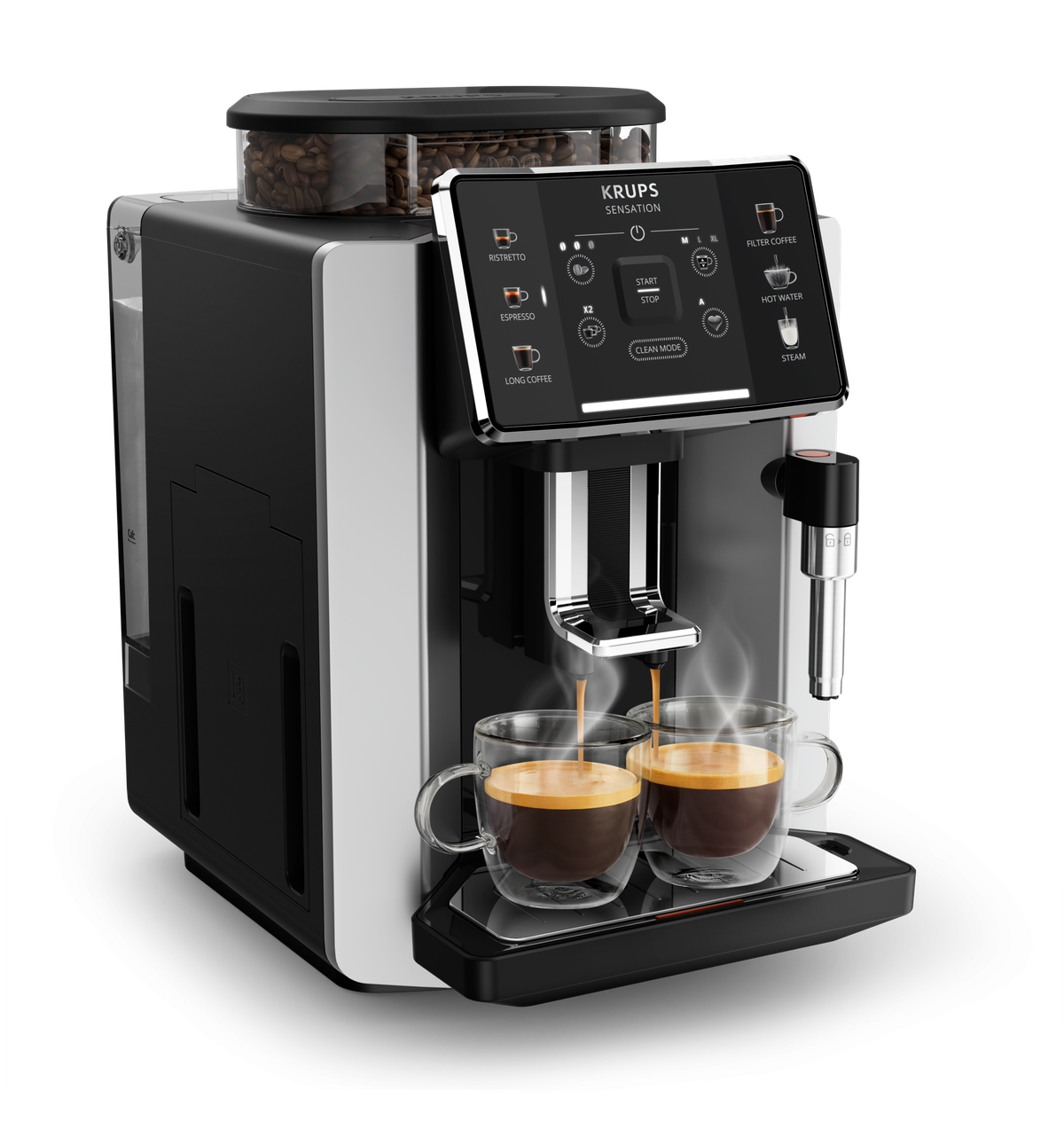 KRUPS EA910ECH SENSATION SILVER Kaffeevollautomat Silber/Schwarz