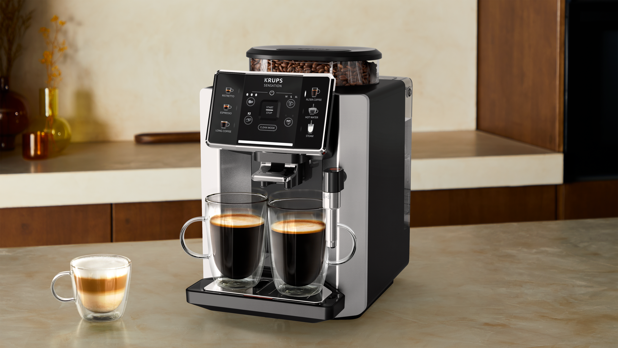 KRUPS EA910ECH SENSATION SILVER Kaffeevollautomat Silber/Schwarz