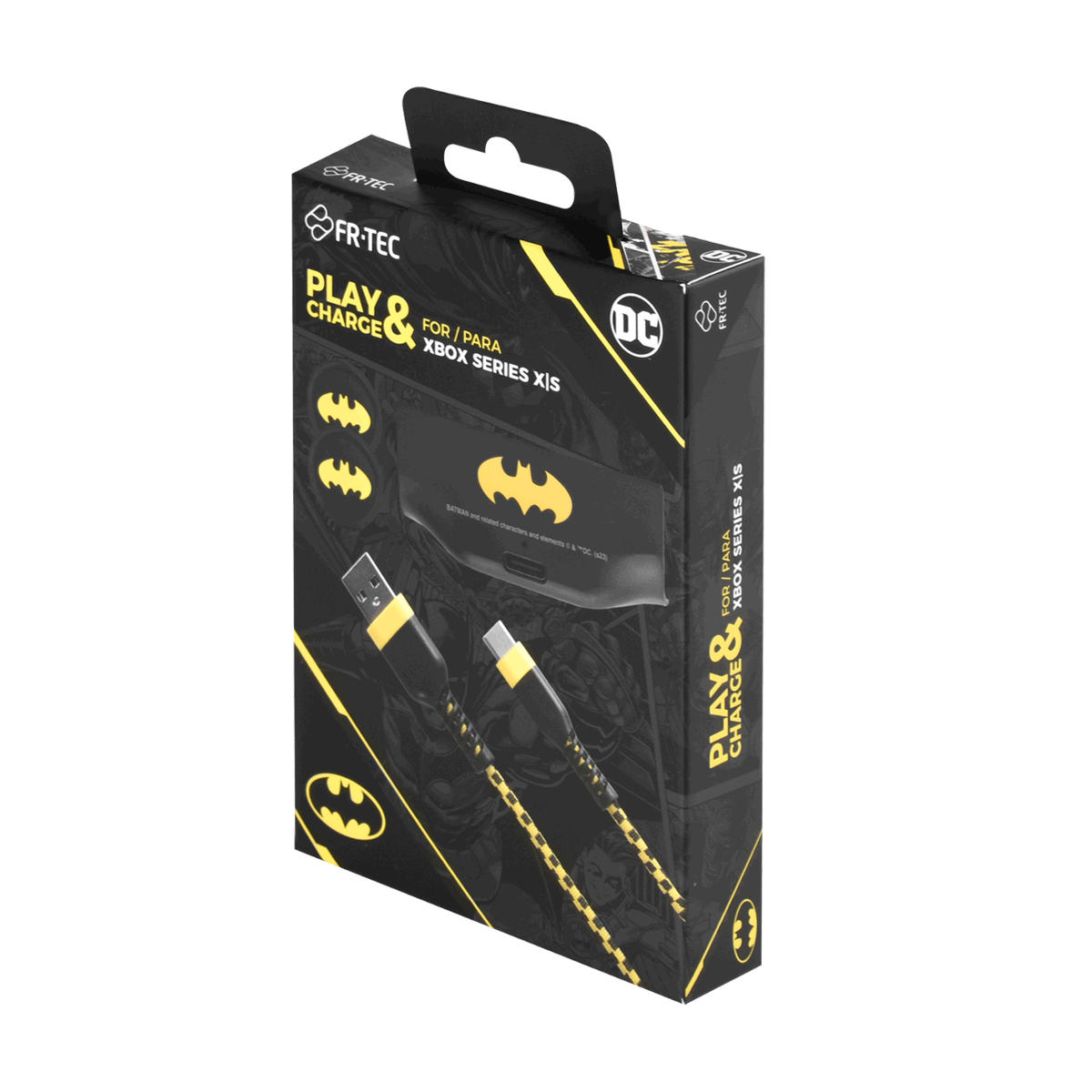Kit de carga negro de Batman para Xbox Series X|S. Incluye cable y base de carga.