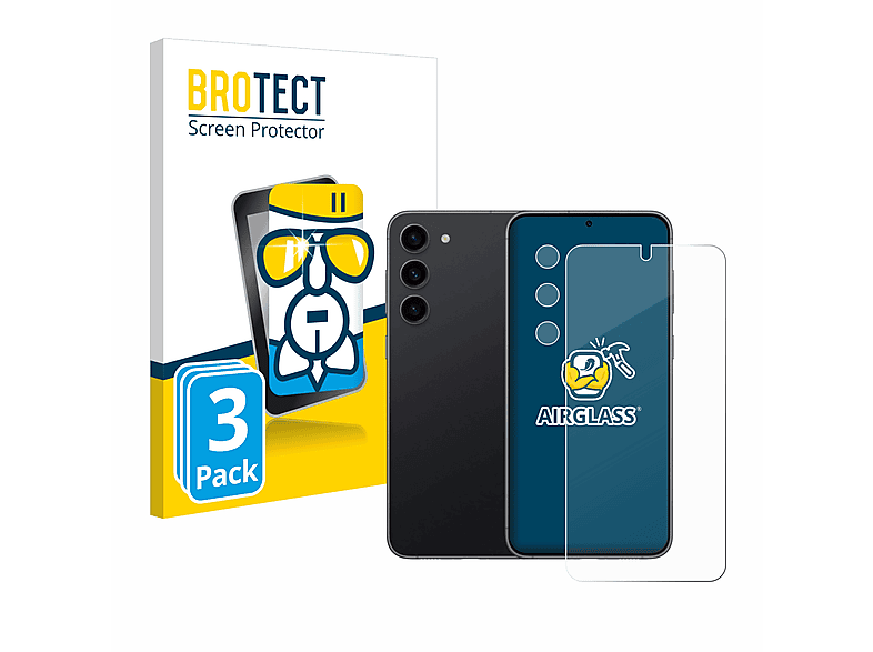 klare BROTECT Galaxy Samsung 3x S23) Airglass Schutzfolie(für