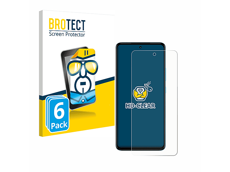 BROTECT 6x klare Schutzfolie(für Motorola Moto G72)