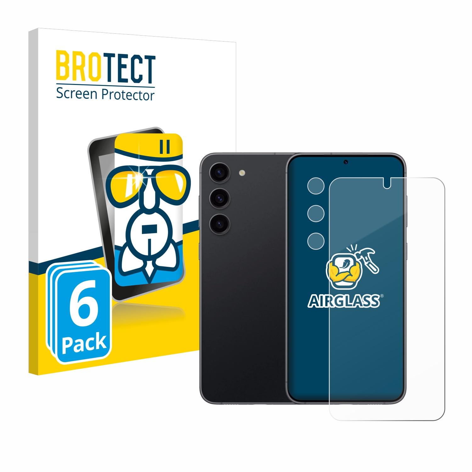 BROTECT 6x Airglass klare Schutzfolie(für Samsung S23) Galaxy