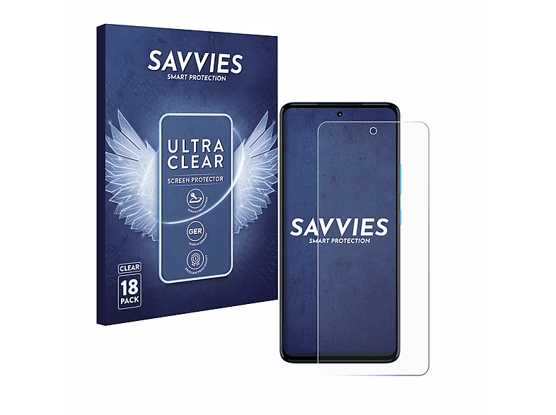 SAVVIES 18x klare Schutzfolie(für Motorola Moto G72)