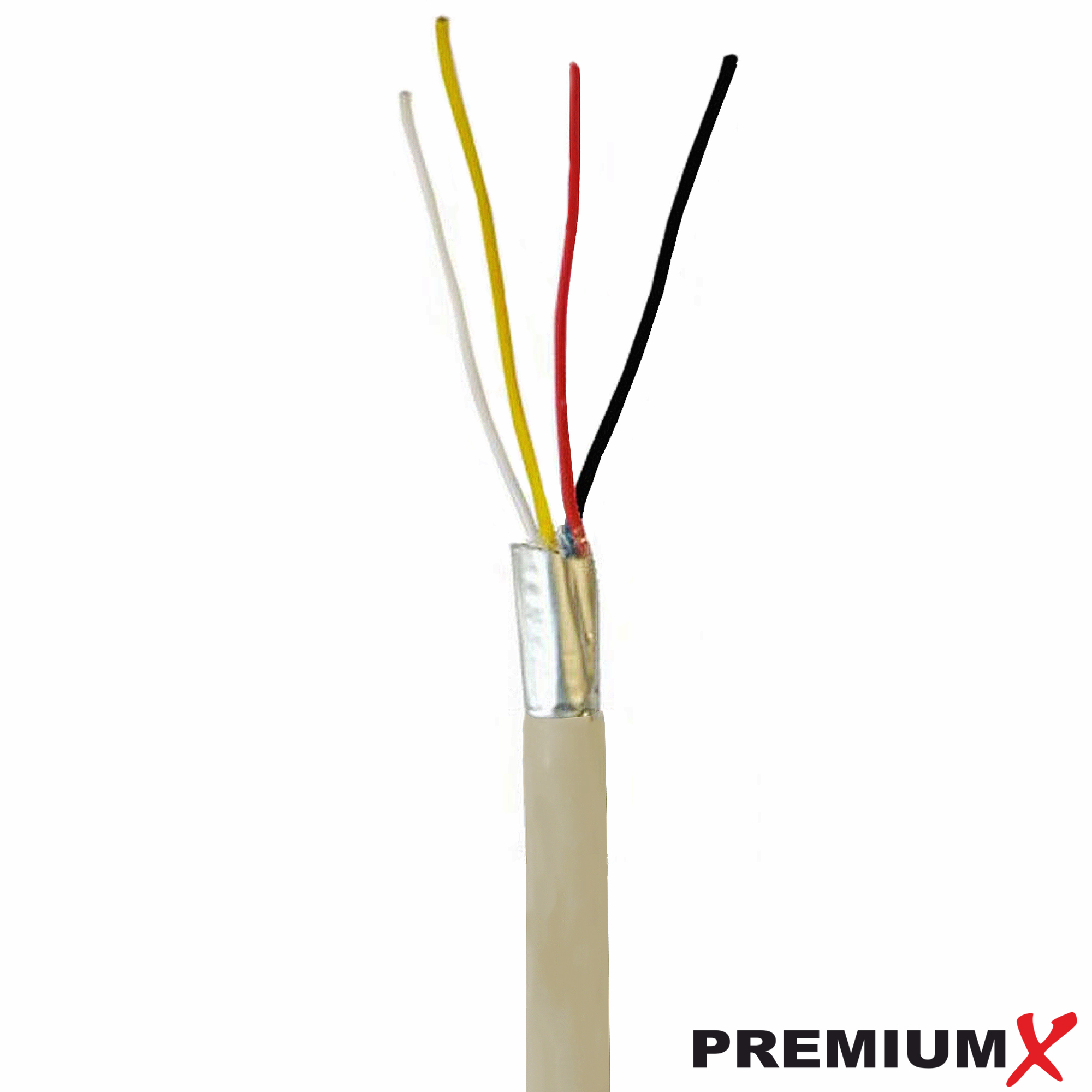 PREMIUMX 50m Telefonkabel 2x2x0,6mm 4 Grau Adern Telefonleitung Abisolierer Telefonkabel 