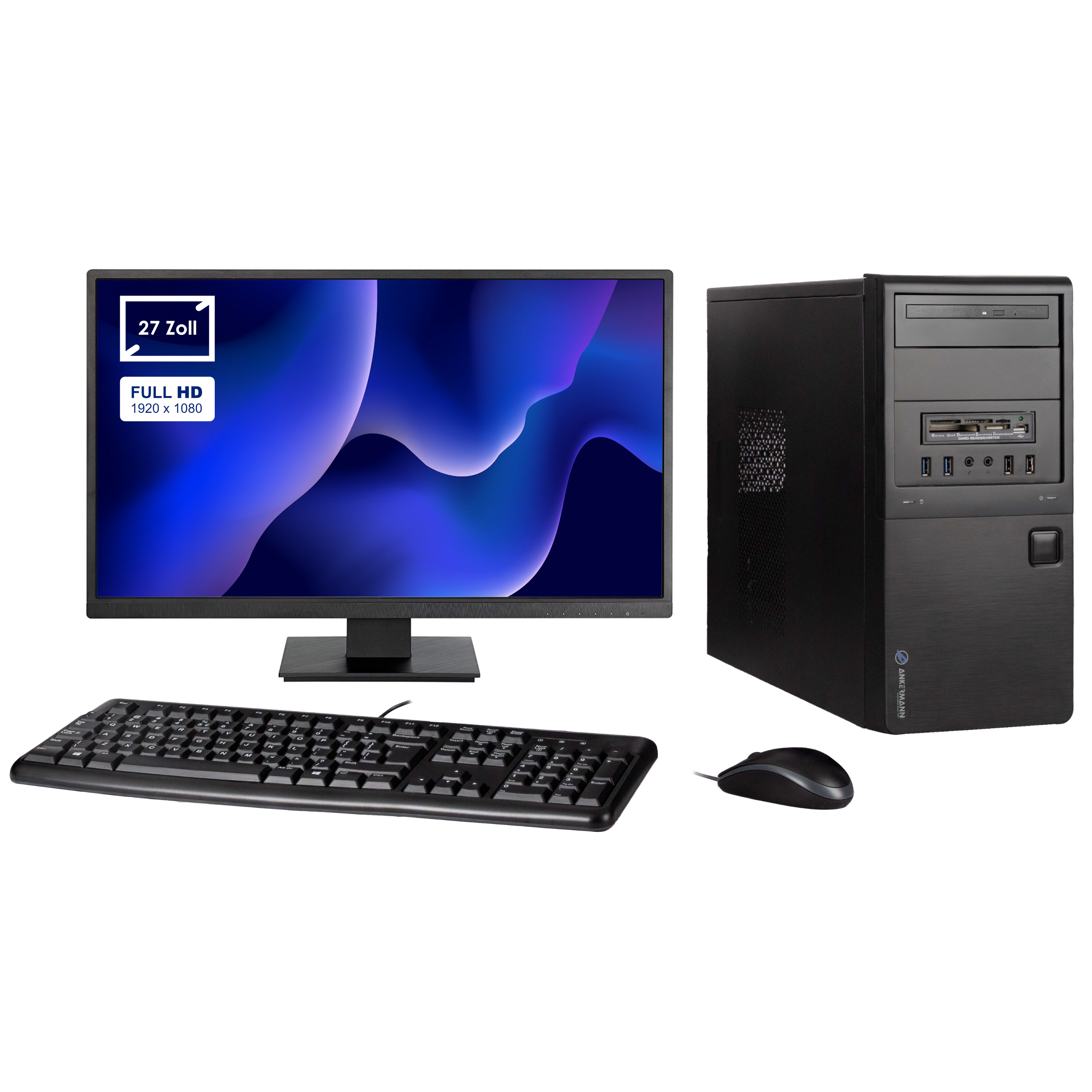 ANKERMANN-PC Business Office SSD, GB Komplettsystem, 16 GB Work, 480 RAM, iGPU PC