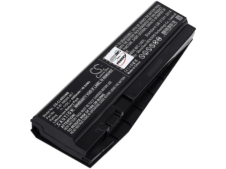 POWERY Akku für Clevo N870EK1 Li-Ion Akku, 11.1 Volt, 4400mAh