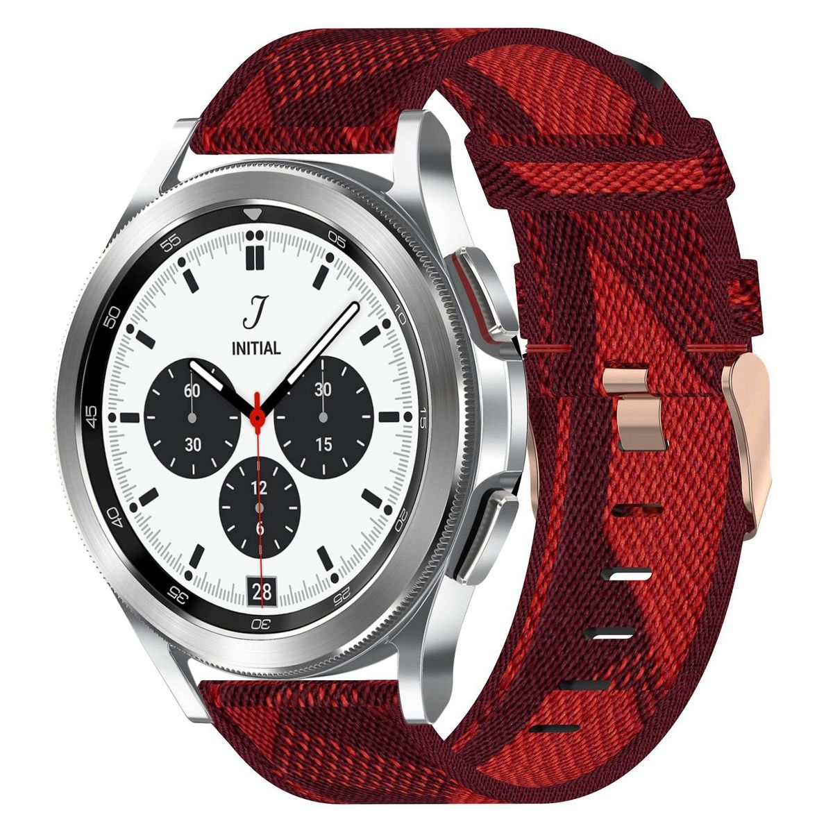 WIGENTO Gewebtes Nylon Watch 47 Classic 46 4 / 44 6 Sport 5 Galaxy Watch Pro 43 Samsung, Rot 5 / mm, Armband 4 6 Ersatzarmband, / Band, mm / 42 40 mm / 45mm / Watch