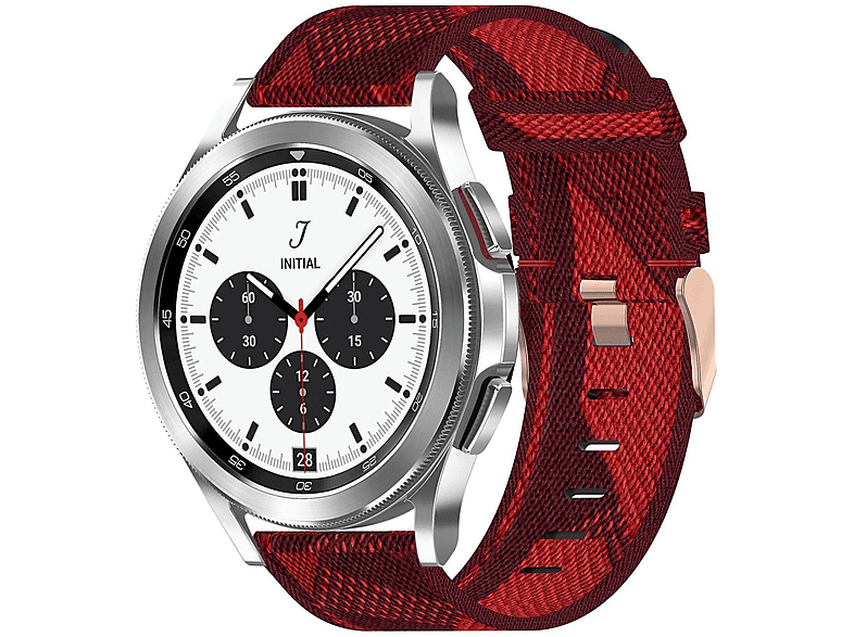 WIGENTO Gewebtes Nylon Watch 47 Classic 46 4 / 44 6 Sport 5 Galaxy Watch Pro 43 Samsung, Rot 5 / mm, Armband 4 6 Ersatzarmband, / Band, mm / 42 40 mm / 45mm / Watch
