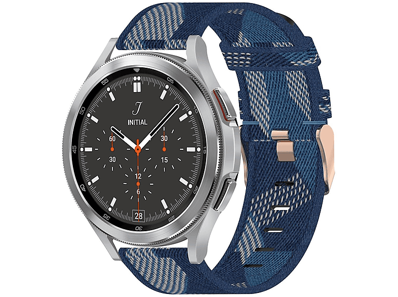 mm Ersatzarmband, / 4 Nylon Blau Watch Gewebtes 6 Armband / Sport 44 5 40 / WIGENTO / 42 6 Galaxy / Samsung, Band, mm, 46 Classic 45mm / Watch 5 47 Watch 4 43 Pro mm