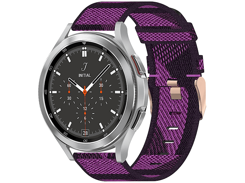 Nylon 45mm / Watch mm 5 Armband Sport 44 mm / / Galaxy Watch Ersatzarmband, Watch / Band, Pro Gewebtes 43 / Classic Samsung, 40 47 mm, / 42 WIGENTO 5 4 4 46 6 6 Lila