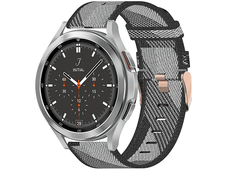 Grau Band, 6 mm, 47 / 42 Pro Sport / Classic 4 Gewebtes Samsung, 45mm / Watch 44 4 Ersatzarmband, Watch / 40 Armband / 46 mm WIGENTO 5 Galaxy 43 6 Nylon mm / 5 Watch