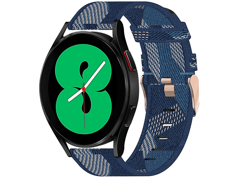 WIGENTO Gewebtes Nylon Armband / mm 5 40 Pro Samsung, 44 4 4 Watch 6 45mm / Watch / / / Watch Galaxy 46 Blau Sport Classic mm, mm Band, 5 47 / 42 43 6 Ersatzarmband
