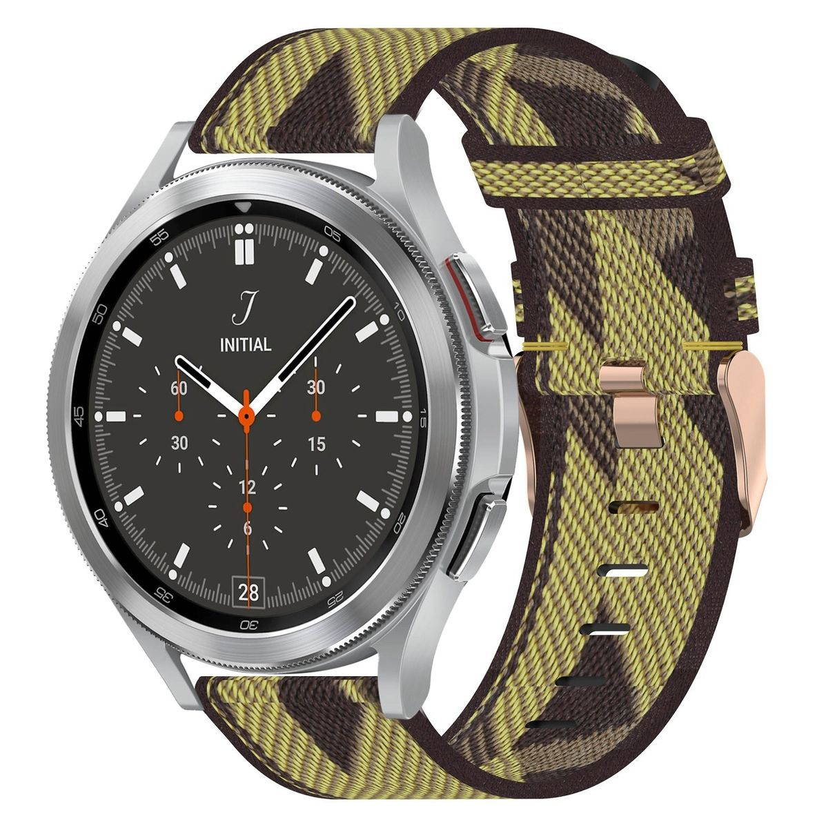 WIGENTO Gewebtes Nylon Armband Sport 5 Watch Galaxy / 6 5 43 4 mm mm / 46 / mm, Classic Gelb 45mm / Watch Watch Band, 6 Ersatzarmband, 4 40 / 42 Pro Samsung, 44 47 