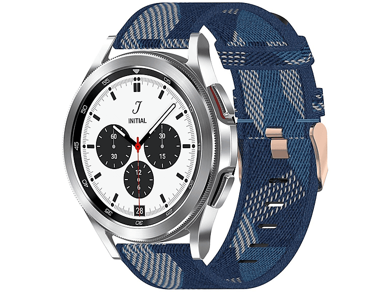 Gewebtes 47 Classic Watch / 4 46 44 Pro Nylon 5 43 Galaxy Ersatzarmband, Samsung, / Band, Armband 6 Watch / 45mm / Watch Blau 6 5 Sport mm, / WIGENTO / 42 40 4 mm mm