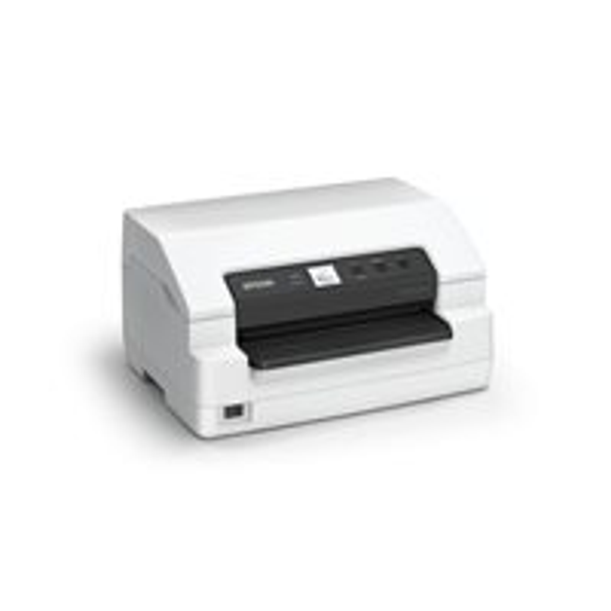 Ein weißer Drucker mit schwarzer Frontplatte und Epson-Logo.
