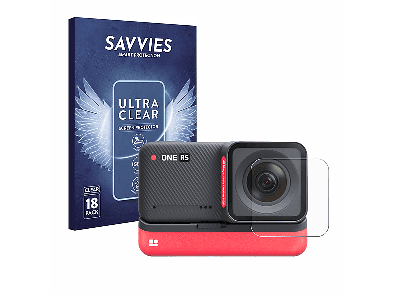 SAVVIES 18x klare Schutzfolie(für Insta360 One RS 4K Edition (Linse)) | Kamera Schutzfolie