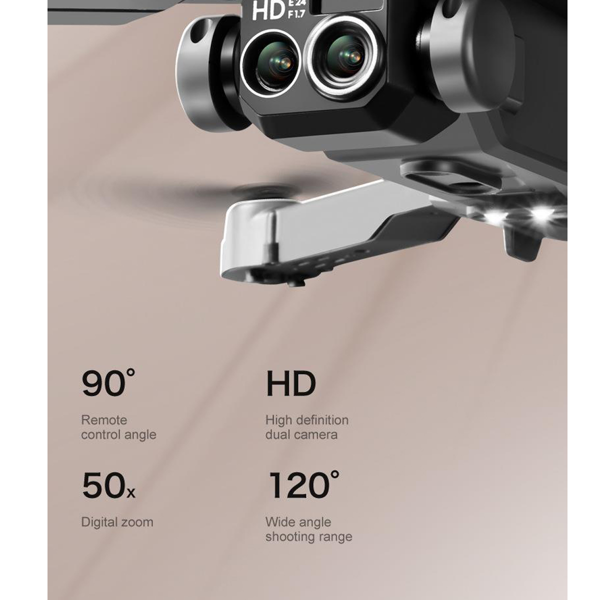 BYTELIKE Drohne Hindernisvermeidung RC-Flugzeug optischer Drohne, ESC HD-Luftbildaufnahmen Fluss grau