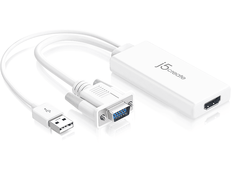 HDMI Weiß Adapter, VGA Video zu Audio J5CREATE JDA214-N