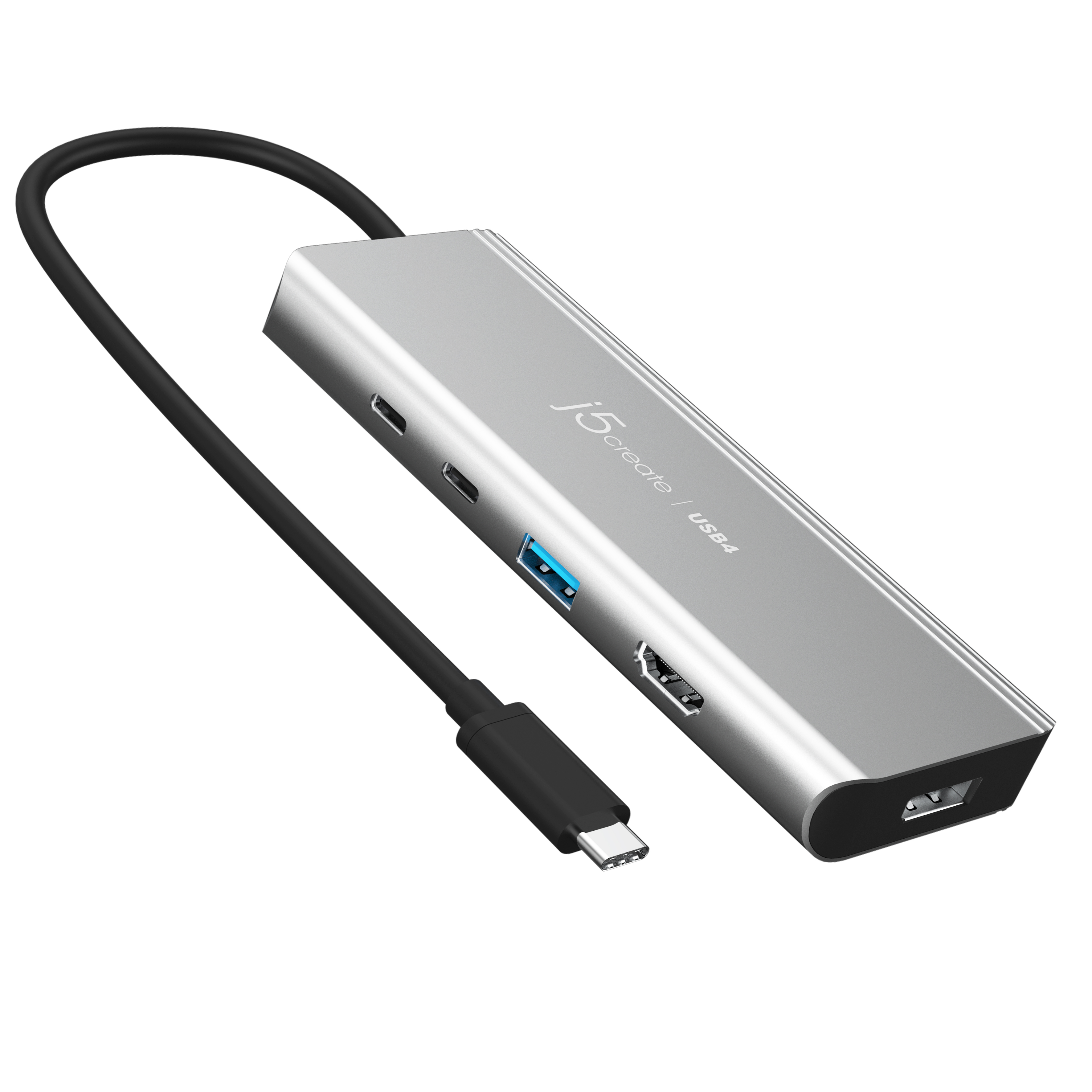 J5CREATE JCD401-N USB USB4 Multi-Port, Silber Dual 4K Hub