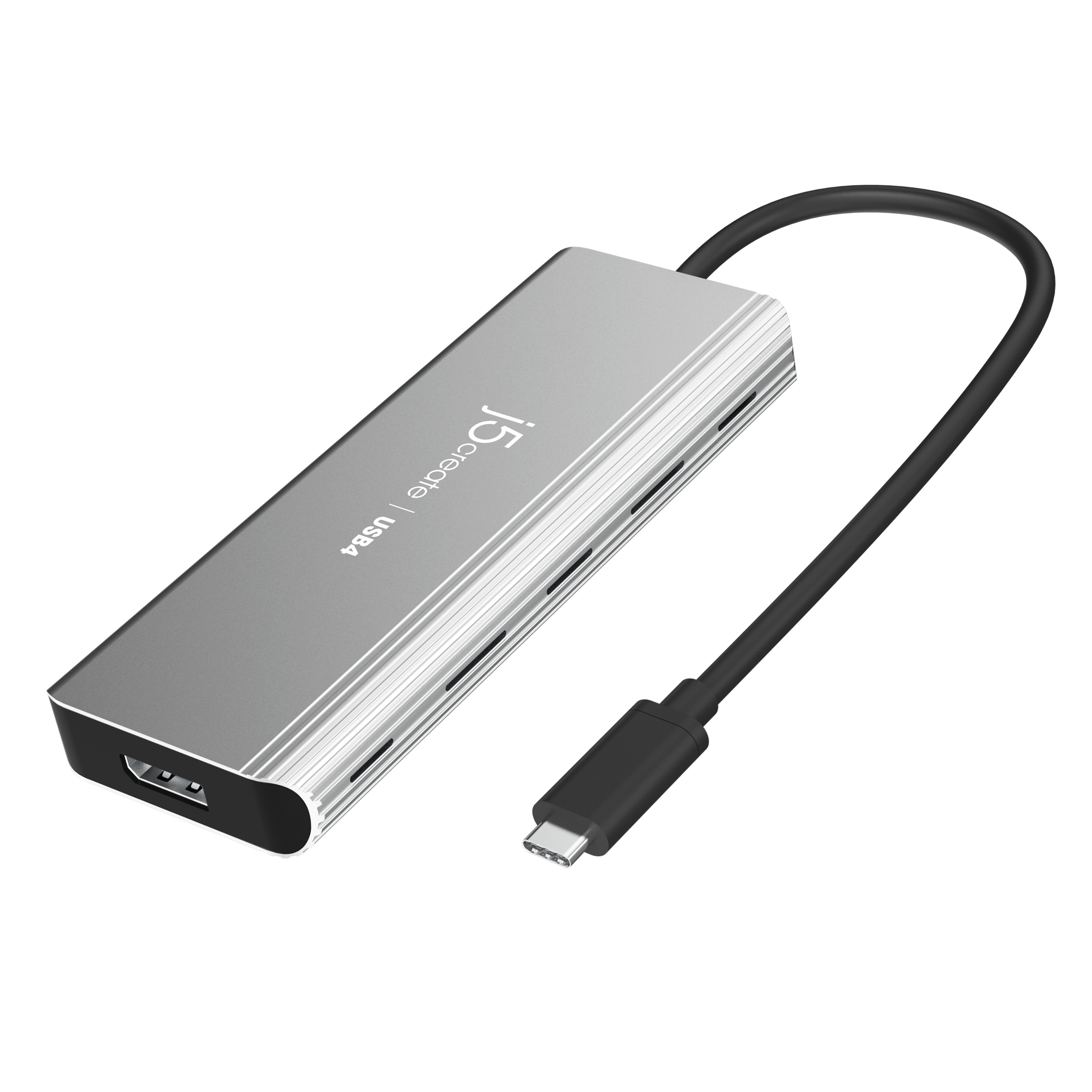J5CREATE JCD401-N USB USB4 Multi-Port, Silber Dual 4K Hub