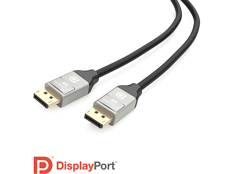 und Kabel, JDC43-N 8K Schwarz J5CREATE DisplayPort Grau
