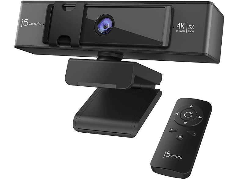 J5CREATE JVCU435-N USB 4K Ultra HD 5x Digital Zoom Remote Control Webcam