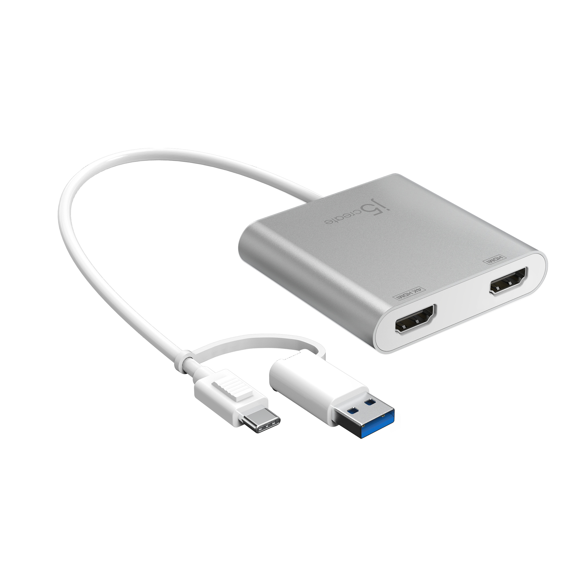 Silber Adapter, USB-C JCA365-N zu HDMI J5CREATE Multi-Monitor