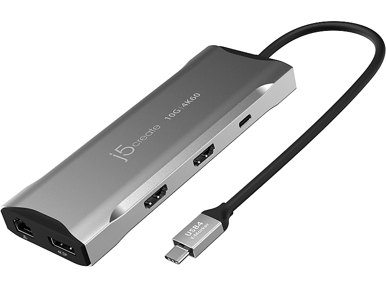 J5CREATE JCD397-N 4K60 Elite USB-C Multi-Monitor, USB Hub, Space Grey | USB Hubs