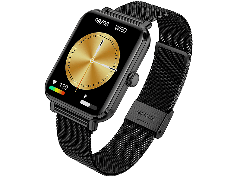 Classic GRC Edelstahl, Edelstahl Schwarz Smartwatch GARETT ELECTRONICS
