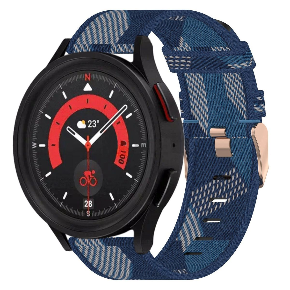47 4 40 44 43 / Band 4 mm Galaxy Nylon Watch WIGENTO Armband Samsung, 6 Blau mm, Sport Watch Pro Classic Gewebtes 5 Ersatz, mm 45mm / Watch / / 5 / Ersatzarmband, / 42 46 6