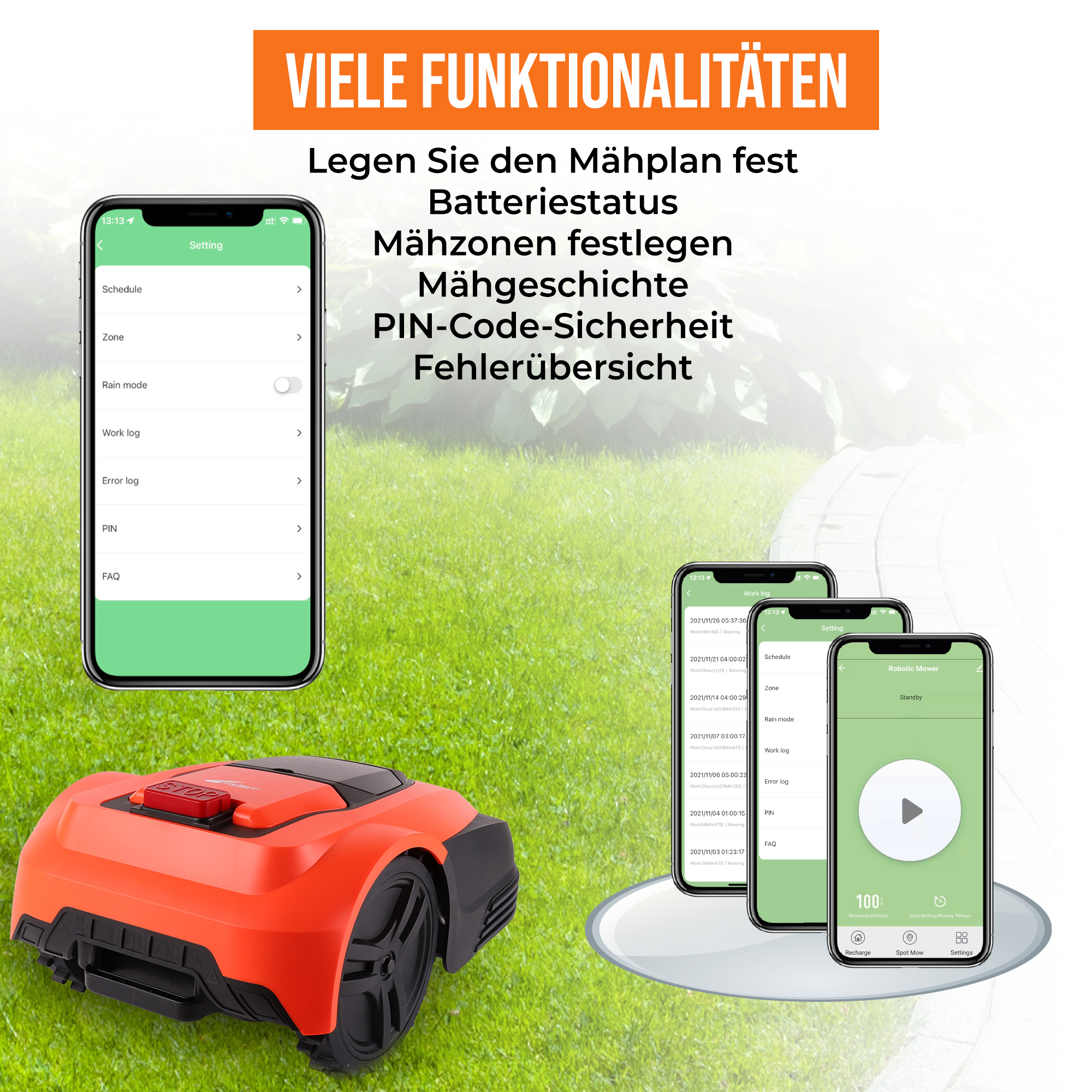 600 Dirk Mähroboter, ROBOT bis mit App, für zu ZOEF m²
