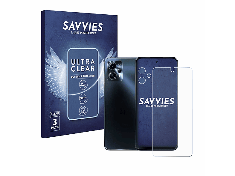 SAVVIES 6x klare Schutzfolie(für Motorola Moto G13)