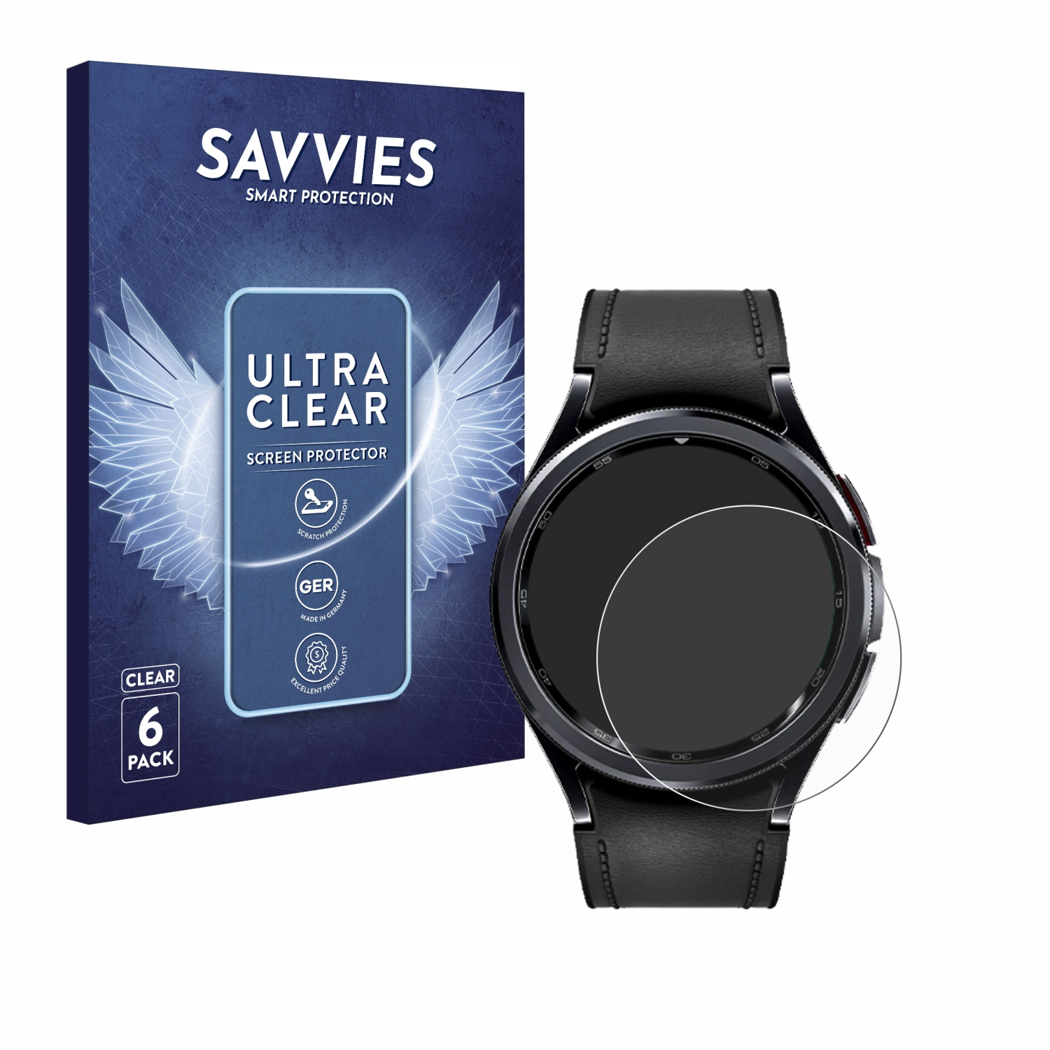 SAVVIES 6x klare Schutzfolie(für mm)) Watch Classic Galaxy Samsung 6 (43