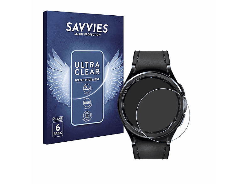 SAVVIES 6x klare Schutzfolie(für Classic (43 Galaxy 6 Samsung mm)) Watch