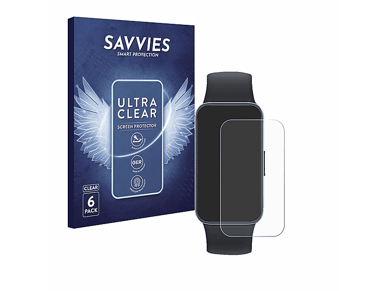 SAVVIES 6x klare Schutzfolie(für Huawei Band 8)
