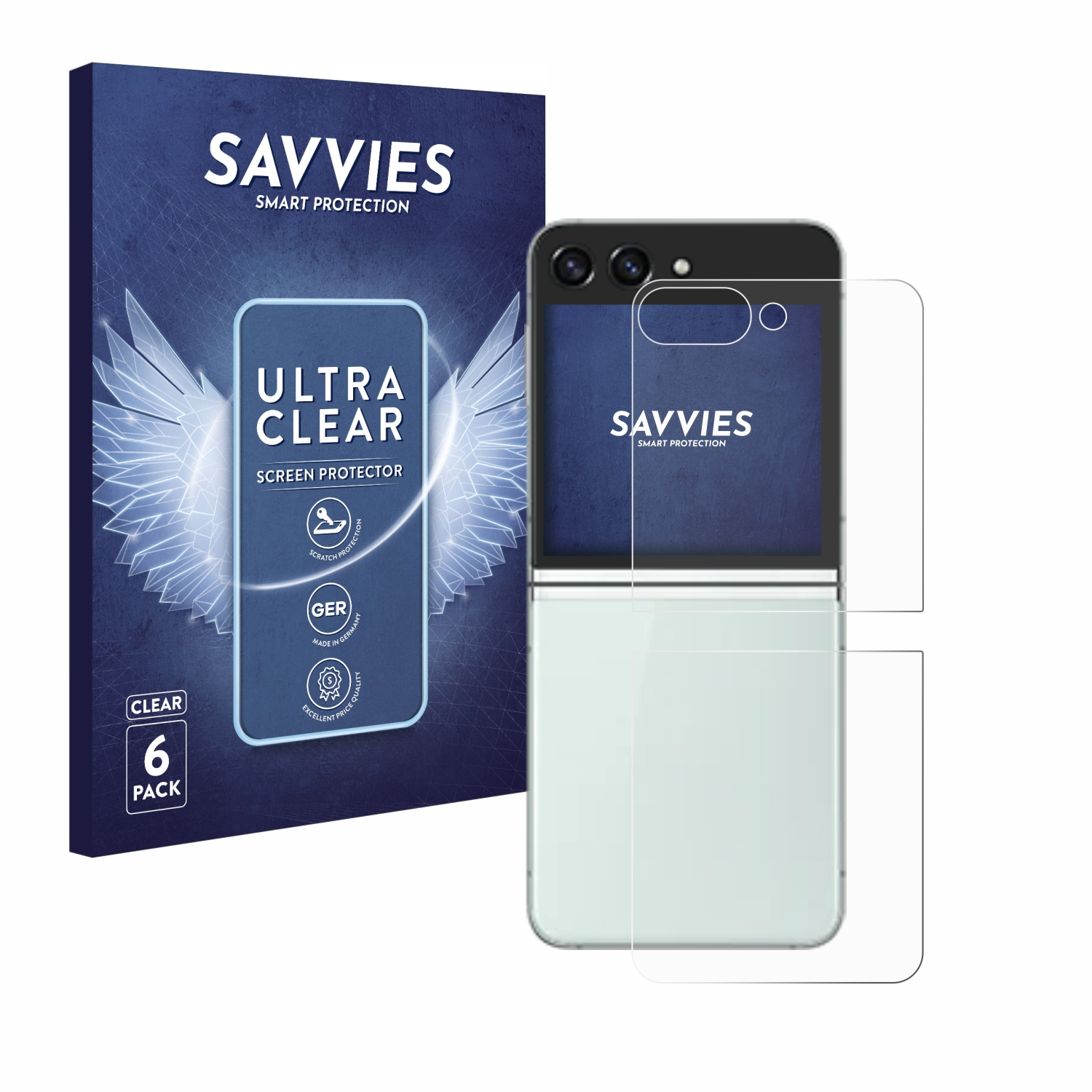 SAVVIES 6x Galaxy Samsung Z Flip klare Schutzfolie(für 5)