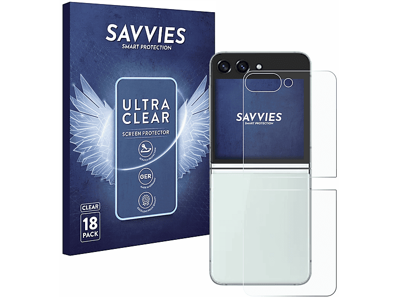 5) SAVVIES Samsung 18x Z klare Galaxy Flip Schutzfolie(für