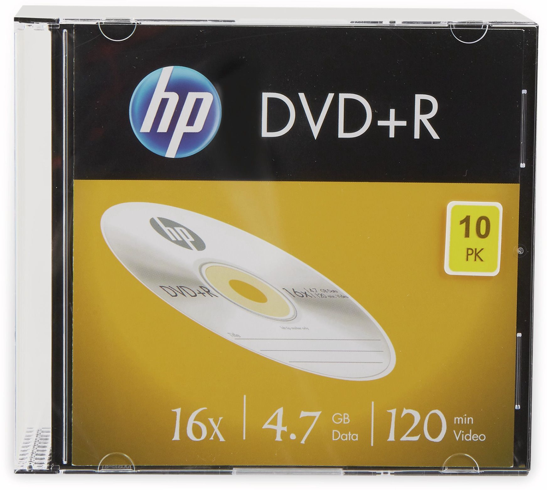 HP DVD+R 4.7GB, 10 120Min, CDs DVD+R Slimcase, 16x