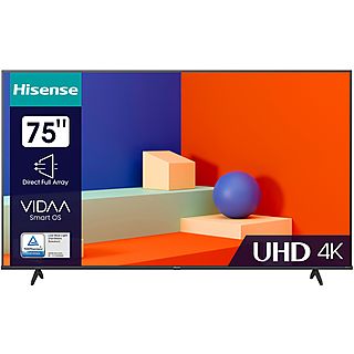 TV LED 75" - HISENSE 75A6K MPN, UHD 4K, Quad Core, Smart TV, DVB-T2 (H.265), Negro