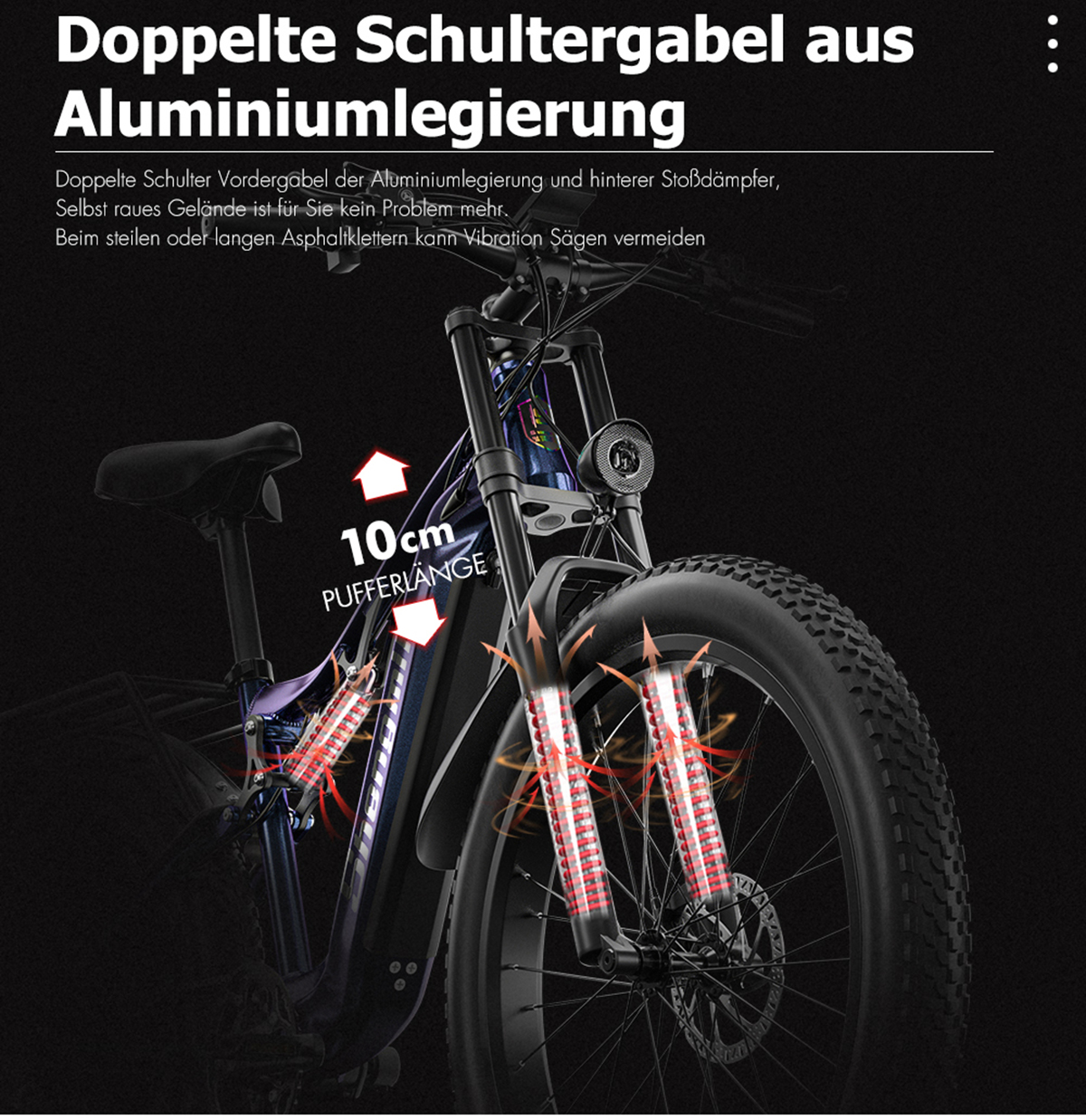 17.5Ah 40km/h 1000W Dirtbike, Motor, 840Wh, Höchstgeschwindigkeit Unisex 48V SHENGMILO Zoll, 26 Blau) (Laufradgröße: BAFANG Mountainbike MX03 Unisex-Rad, Elektrofahrrad