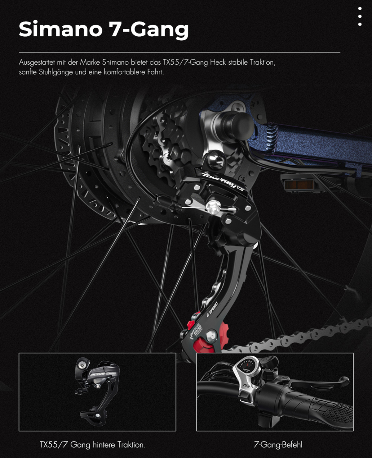 17.5Ah 40km/h 1000W Dirtbike, Motor, 840Wh, Höchstgeschwindigkeit Unisex 48V SHENGMILO Zoll, 26 Blau) (Laufradgröße: BAFANG Mountainbike MX03 Unisex-Rad, Elektrofahrrad